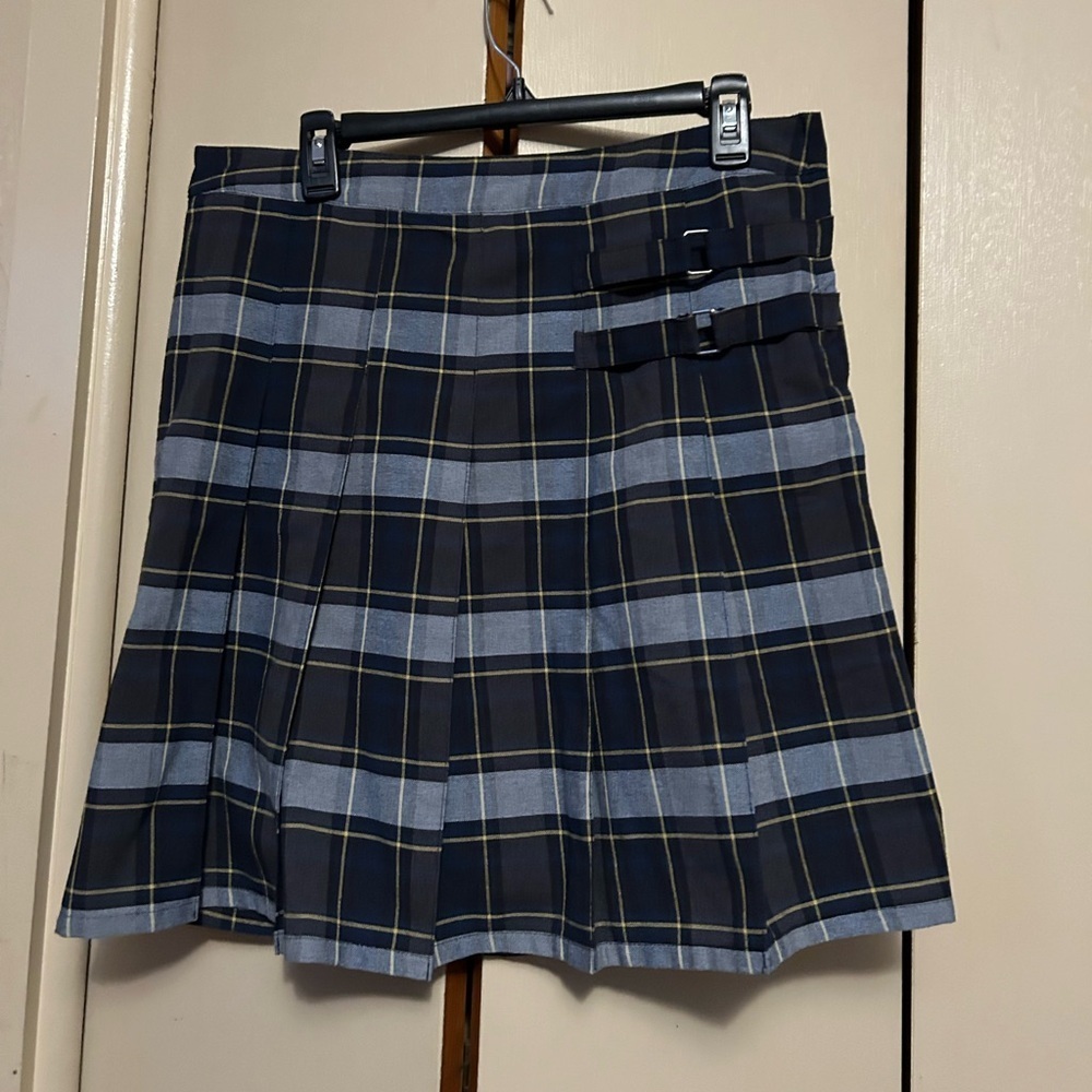 French Toast Blue Mini A-line Skirt
